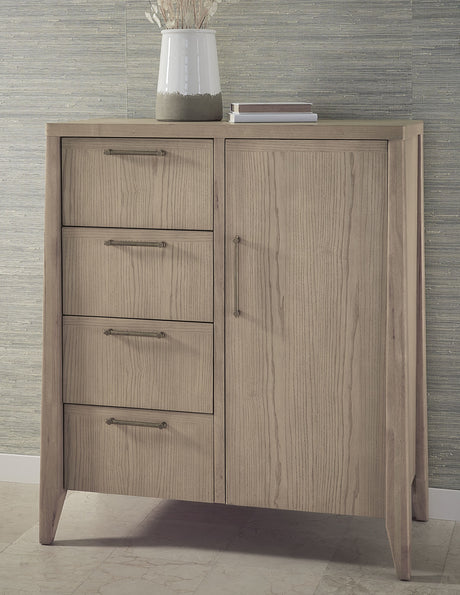 Sumire Ginger Four Drawer One Door Ash Wood Chest - Ornate Home