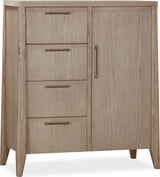 Sumire Ginger Four Drawer One Door Ash Wood Chest - Ornate Home