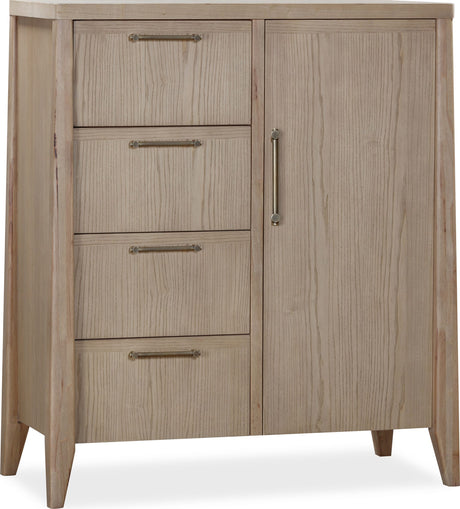 Sumire Ginger Four Drawer One Door Ash Wood Chest - Ornate Home