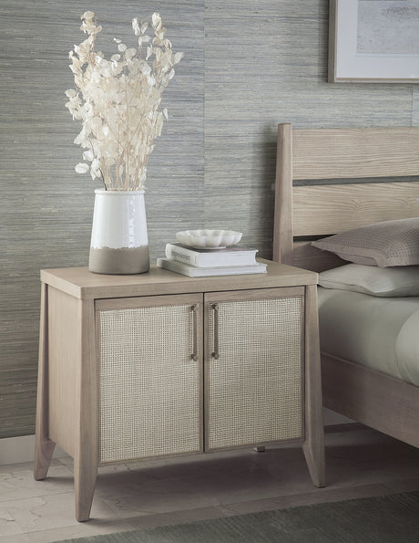 Sumire Ginger/Natural Cane Two Door Ash Wood Bachelor Chest - Ornate Home