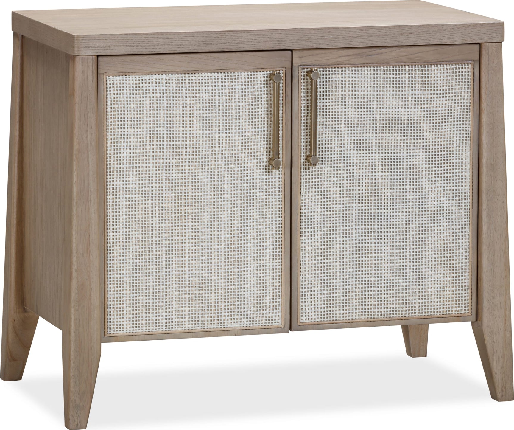 Sumire Ginger/Natural Cane Two Door Ash Wood Bachelor Chest - Ornate Home