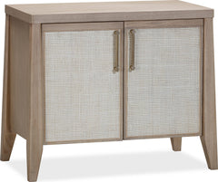Sumire Ginger/Natural Cane Two Door Ash Wood Bachelor Chest - Ornate Home