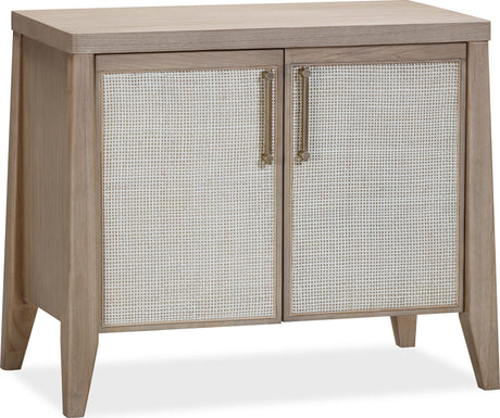 Sumire Ginger/Natural Cane Two Door Ash Wood Bachelor Chest - Ornate Home