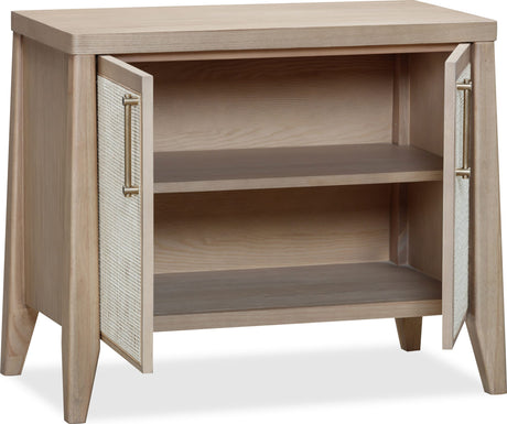 Sumire Ginger/Natural Cane Two Door Ash Wood Bachelor Chest - Ornate Home