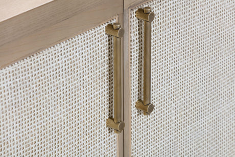 Sumire Ginger/Natural Cane Two Door Ash Wood Bachelor Chest - Ornate Home