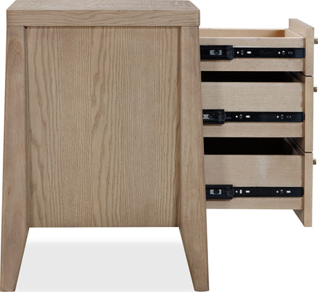 Sumire Ginger Three Drawer Ash Wood Nightstand - Ornate Home