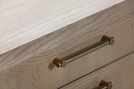 Sumire Ginger Three Drawer Ash Wood Nightstand - Ornate Home