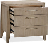 Sumire Ginger Three Drawer Ash Wood Nightstand - Ornate Home