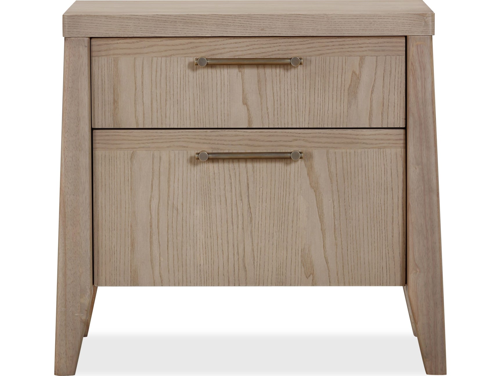 Sumire Ginger Two Drawer Ash Wood Nightstand - Ornate Home