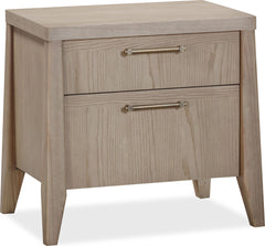 Sumire Ginger Two Drawer Ash Wood Nightstand - Ornate Home