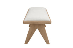 Sumire Upholstered Bench in Ginger and Natural Linen - Ornate Home
