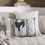 Sumiton White Textured Crochet Cotton Throw Pillow - Ornate Home