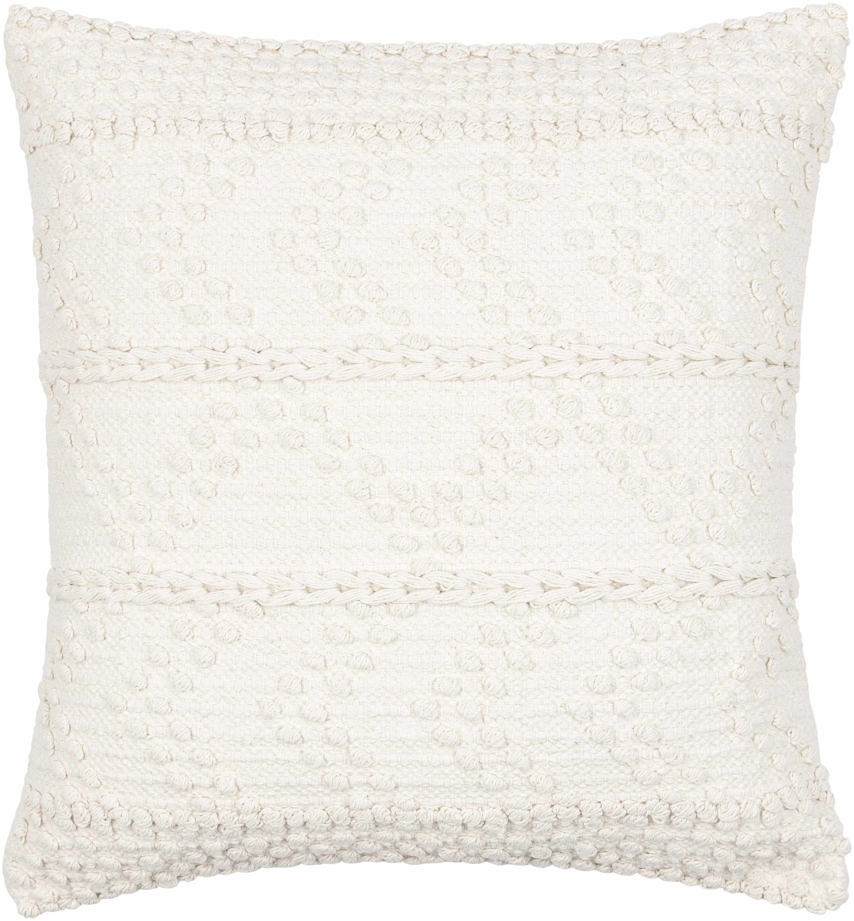 Sumiton White Textured Crochet Cotton Throw Pillow - Ornate Home