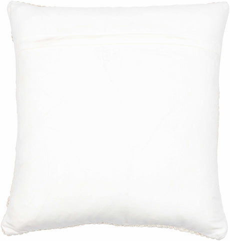 Sumiton White Textured Crochet Cotton Throw Pillow - Ornate Home