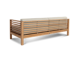 Summer 5-Piece Teak Canvas Outdoor Patio Deep Seating Set with Subrella Canvas Cushion - Ornate Home