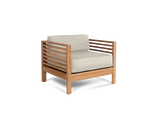 Summer 5-Piece Teak Canvas Outdoor Patio Deep Seating Set with Subrella Canvas Cushion - Ornate Home