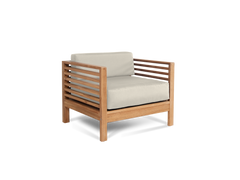 Summer 5-Piece Teak Canvas Outdoor Patio Deep Seating Set with Subrella Canvas Cushion - Ornate Home