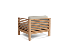 Summer 5-Piece Teak Canvas Outdoor Patio Deep Seating Set with Subrella Canvas Cushion - Ornate Home