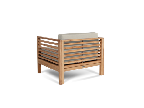 Summer 5-Piece Teak Canvas Outdoor Patio Deep Seating Set with Subrella Canvas Cushion - Ornate Home