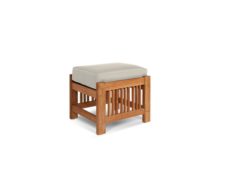 Summer 5-Piece Teak Canvas Outdoor Patio Deep Seating Set with Subrella Canvas Cushion - Ornate Home