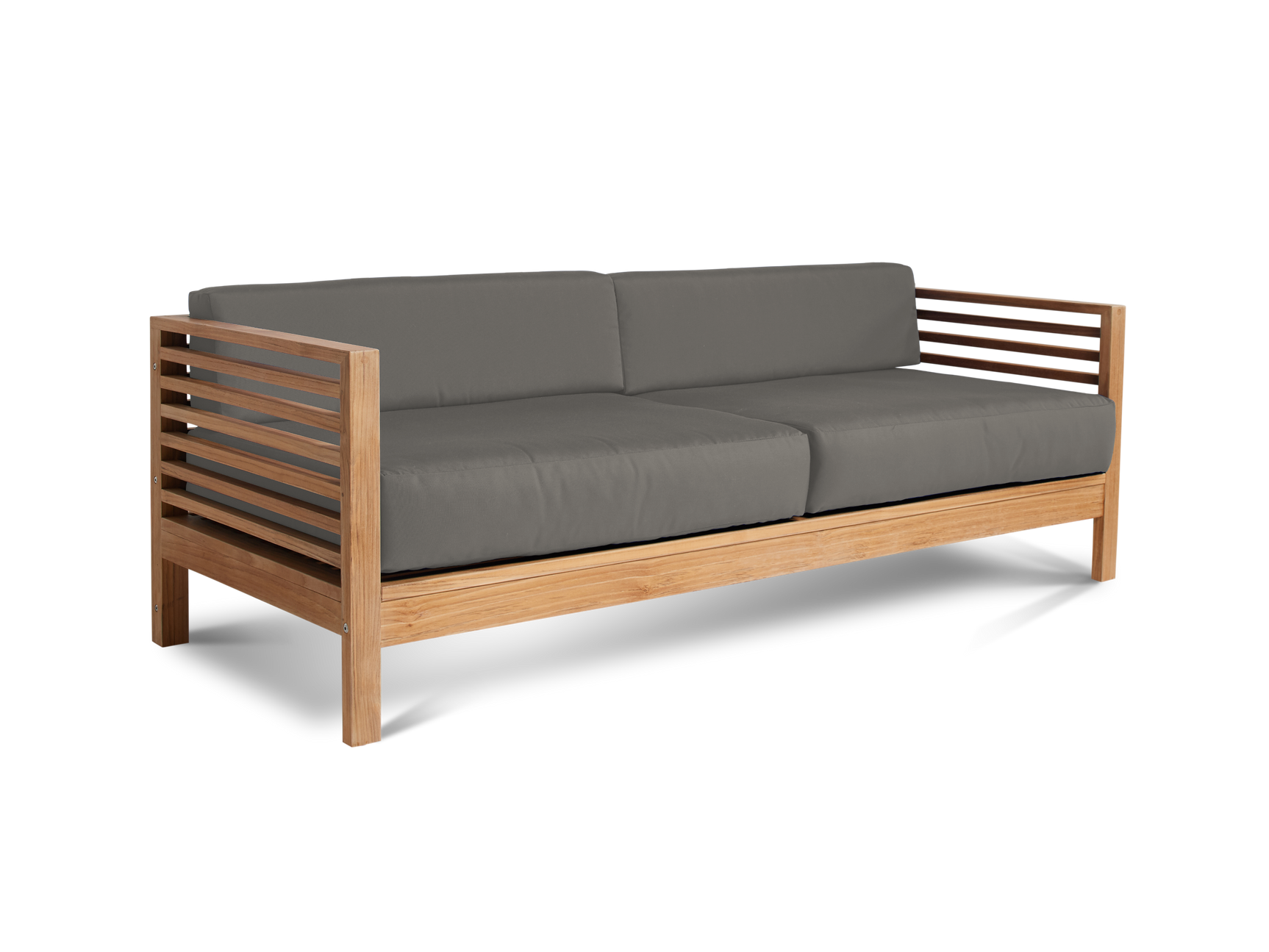 Summer 5-Piece Teak Charcoal Outdoor Patio Deep Seating Set with Subrella Charcoal Cushion - Ornate Home