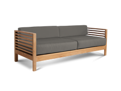 Summer 5-Piece Teak Charcoal Outdoor Patio Deep Seating Set with Subrella Charcoal Cushion - Ornate Home