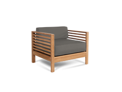 Summer 5-Piece Teak Charcoal Outdoor Patio Deep Seating Set with Subrella Charcoal Cushion - Ornate Home