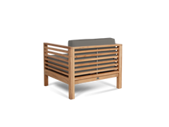 Summer 5-Piece Teak Charcoal Outdoor Patio Deep Seating Set with Subrella Charcoal Cushion - Ornate Home