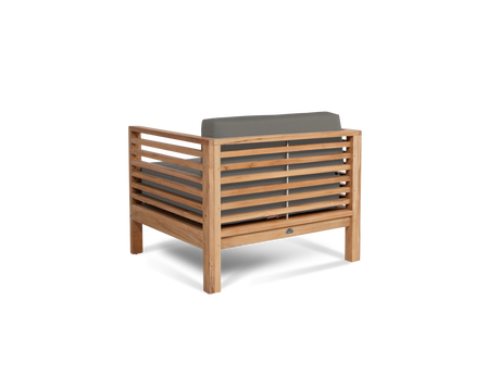 Summer 5-Piece Teak Charcoal Outdoor Patio Deep Seating Set with Subrella Charcoal Cushion - Ornate Home