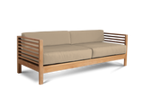 Summer 5-Piece Teak Fawn Outdoor Patio Deep Seating Set with Subrella Fawn Cushion - Ornate Home