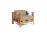 Summer 5-Piece Teak Fawn Outdoor Patio Deep Seating Set with Subrella Fawn Cushion - Ornate Home