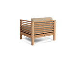 Summer 5-Piece Teak Fawn Outdoor Patio Deep Seating Set with Subrella Fawn Cushion - Ornate Home