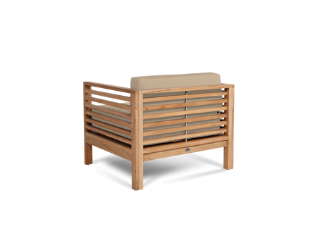 Summer 5-Piece Teak Fawn Outdoor Patio Deep Seating Set with Subrella Fawn Cushion - Ornate Home