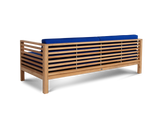 Summer 5-Piece Teak True Blue Outdoor Patio Deep Seating Set with Subrella True Blue Cushion - Ornate Home