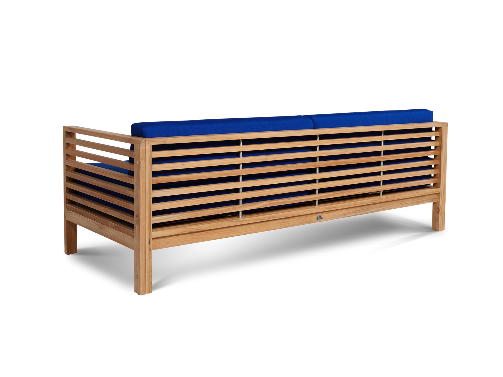 Summer 5-Piece Teak True Blue Outdoor Patio Deep Seating Set with Subrella True Blue Cushion - Ornate Home