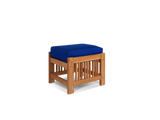 Summer 5-Piece Teak True Blue Outdoor Patio Deep Seating Set with Subrella True Blue Cushion - Ornate Home