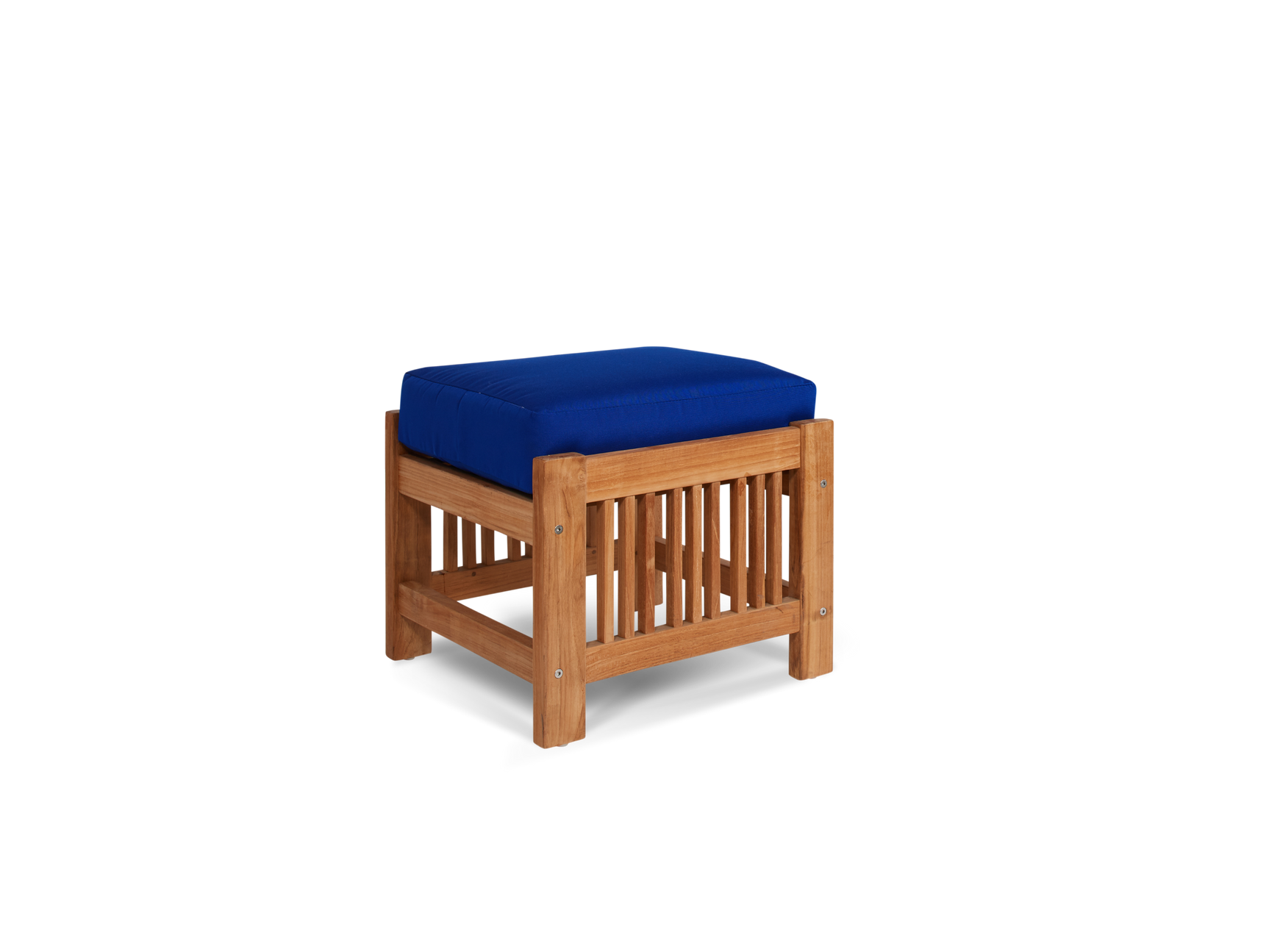 Summer 5-Piece Teak True Blue Outdoor Patio Deep Seating Set with Subrella True Blue Cushion - Ornate Home