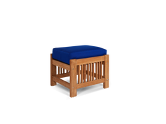 Summer 5-Piece Teak True Blue Outdoor Patio Deep Seating Set with Subrella True Blue Cushion - Ornate Home