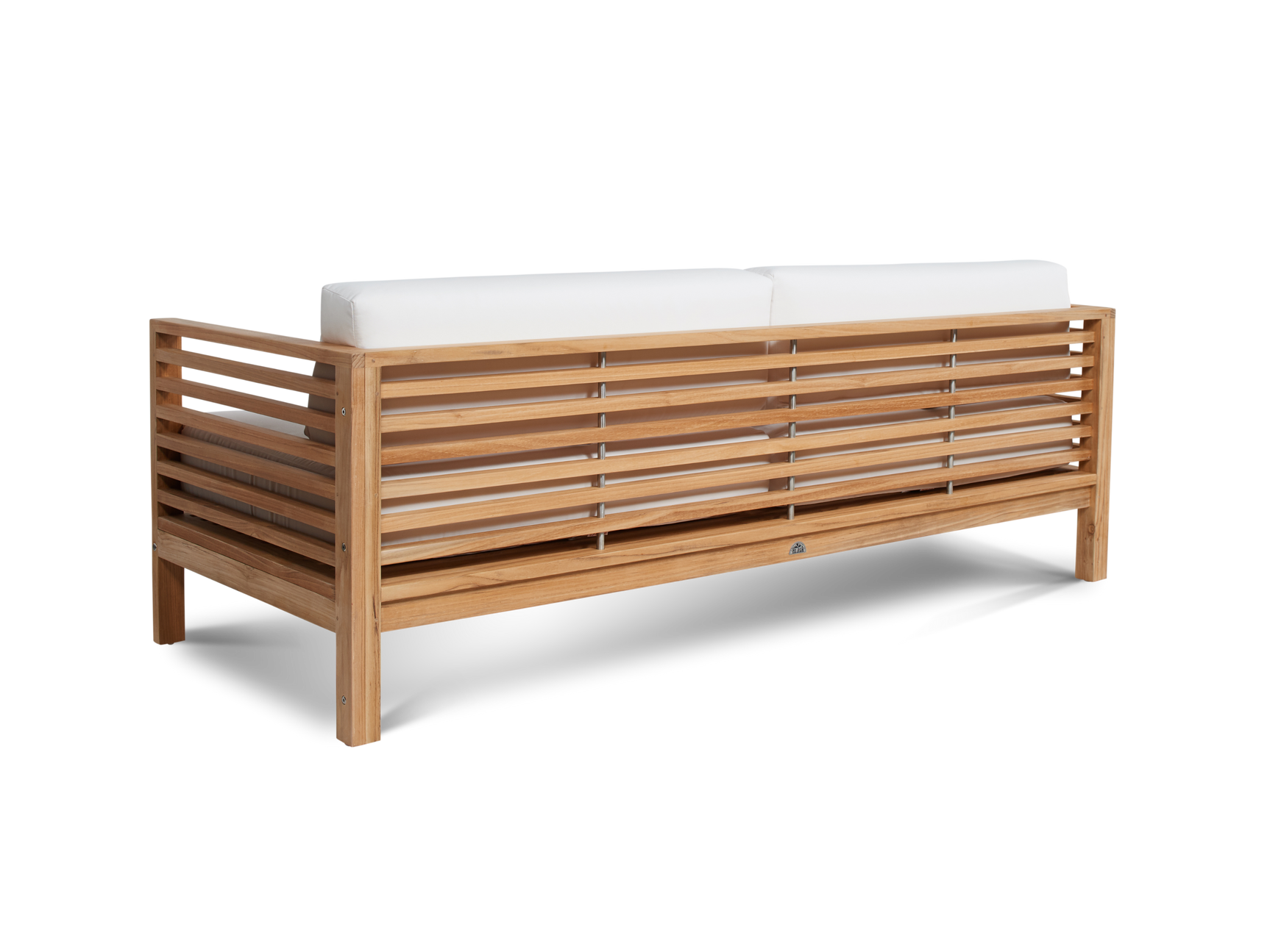 Summer 5-Piece Teak White Outdoor Patio Deep Seating Set with Subrella White Cushion - Ornate Home