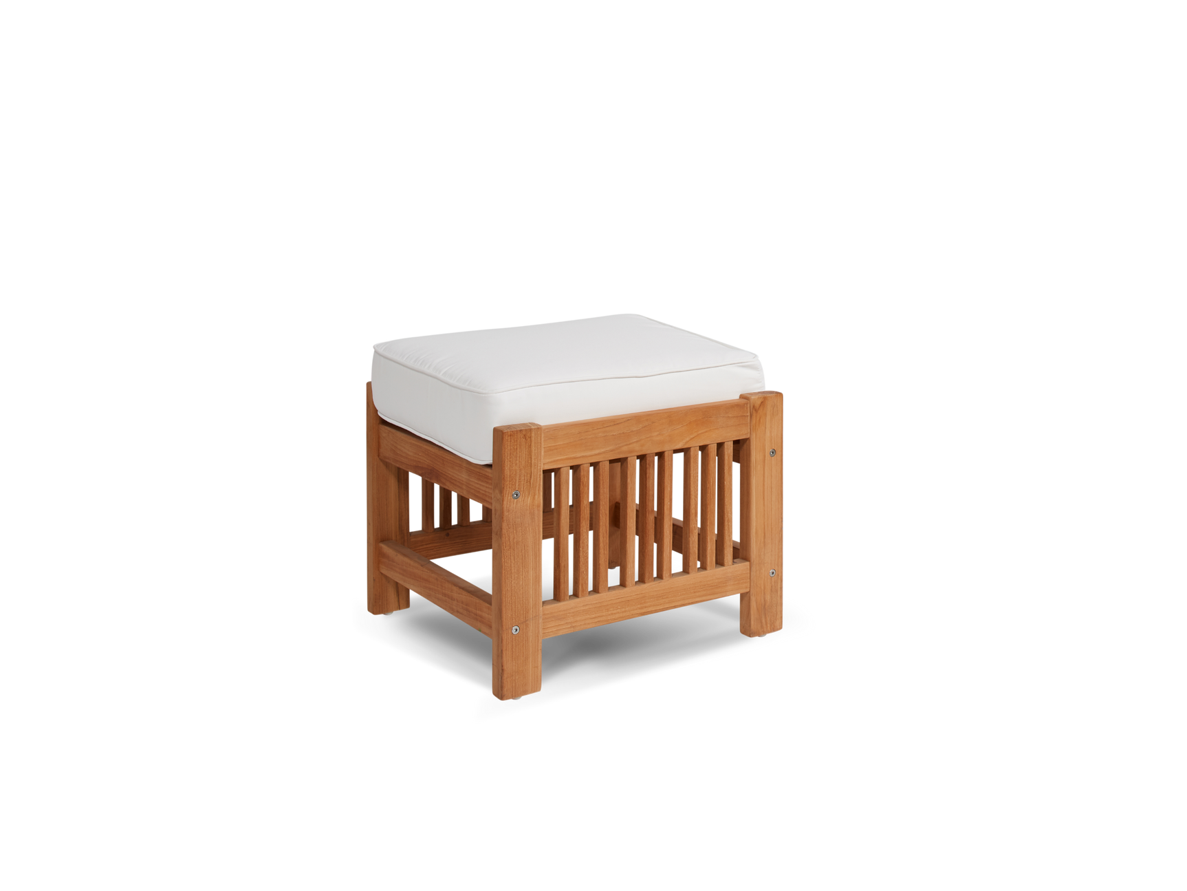 Summer 5-Piece Teak White Outdoor Patio Deep Seating Set with Subrella White Cushion - Ornate Home