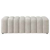 Summer Beige Chenille Upholstered Channel Accent Bench - Ornate Home