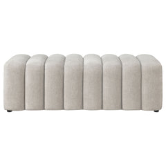 Summer Beige Chenille Upholstered Channel Accent Bench - Ornate Home