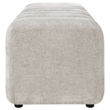 Summer Beige Chenille Upholstered Channel Accent Bench - Ornate Home