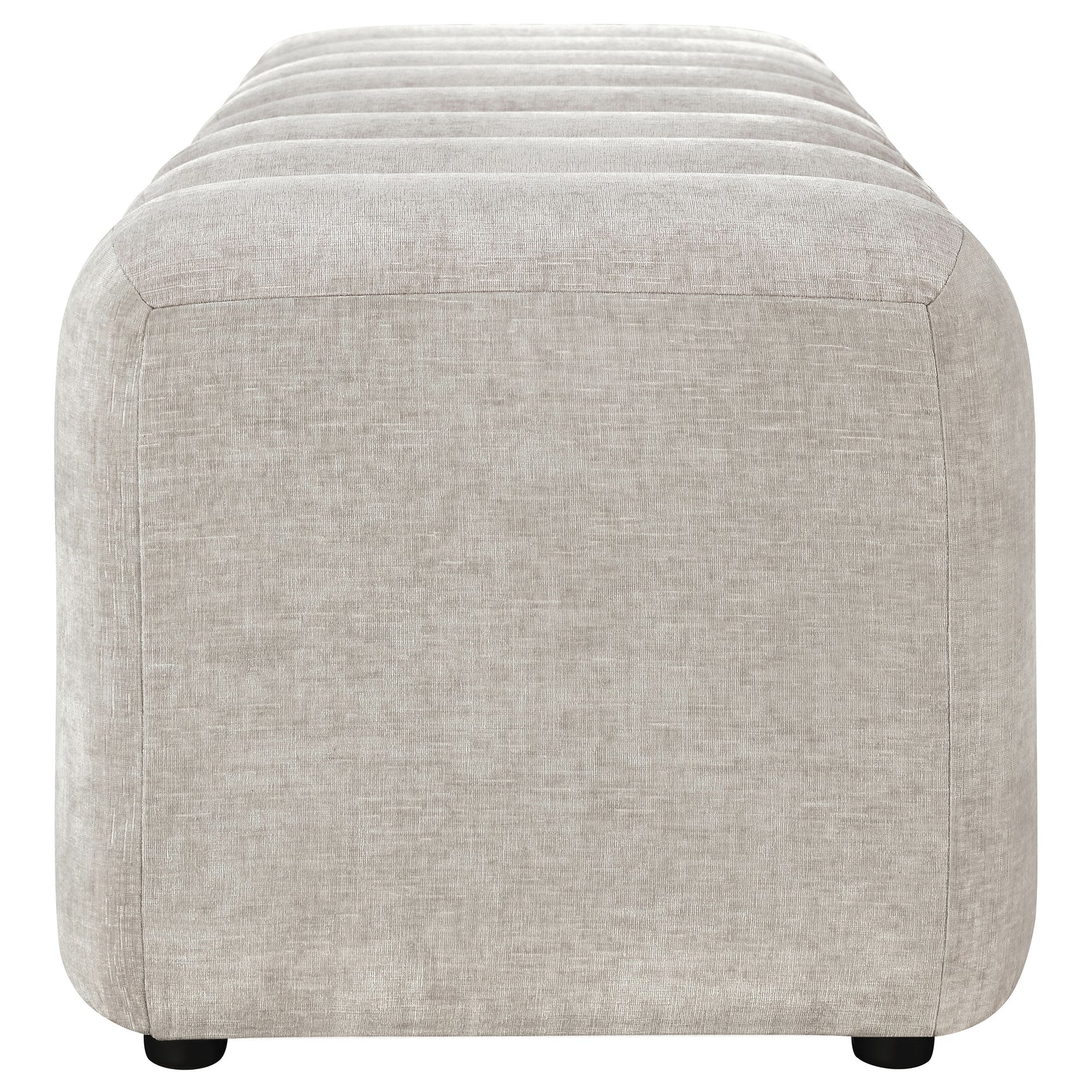 Summer Beige Chenille Upholstered Channel Accent Bench - Ornate Home
