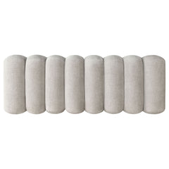 Summer Beige Chenille Upholstered Channel Accent Bench - Ornate Home