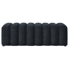 Summer Black Chenille Upholstered Channel Accent Bench - Ornate Home