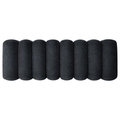 Summer Black Chenille Upholstered Channel Accent Bench - Ornate Home