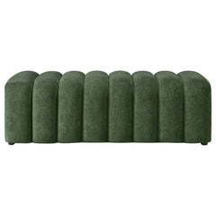 Summer Green Chenille Upholstered Channel Accent Bench - Ornate Home