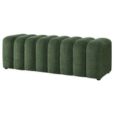 Summer Green Chenille Upholstered Channel Accent Bench - Ornate Home