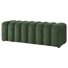 Summer Green Chenille Upholstered Channel Accent Bench - Ornate Home